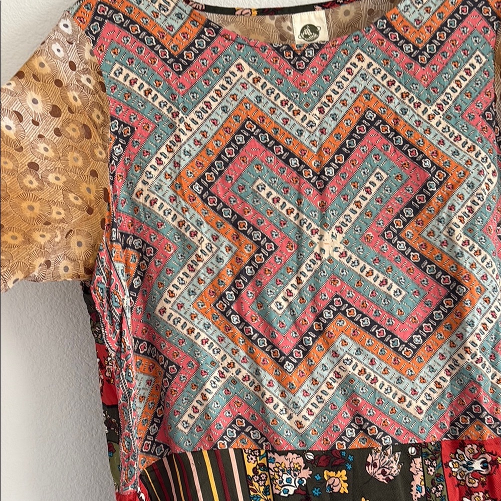 Anthropologie Tiny Patchwork Shift Mini Dress M - image 4
